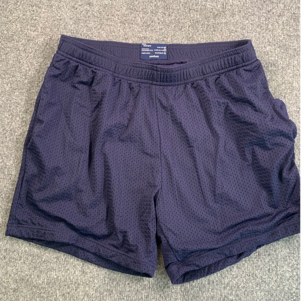 Nice Laundry Navy Blue Mesh Gym Shorts Micromodal Lining Mens Size Medium